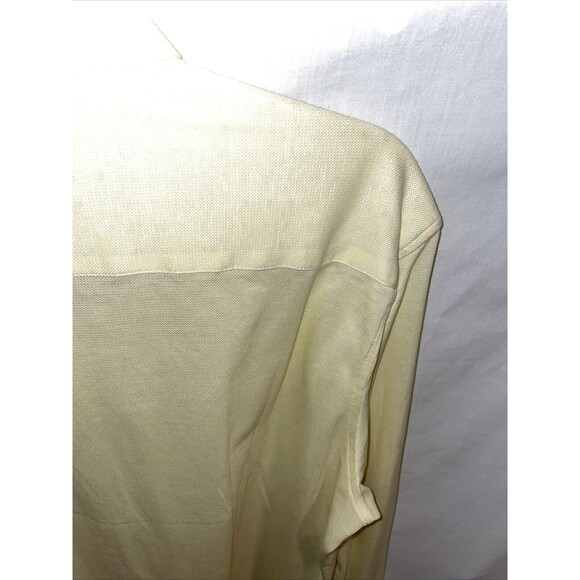 Reserve Dress Shirt Men’s Size Large Yellow Button Up Long Sleeve Cotton Linen - Picture 10 of 12